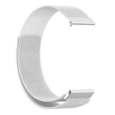 Imagem de Pulseira Magnética 20mm Aço Compatível com Galaxy Watch4 BT LTE Watch 4 Classic (Prata)