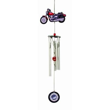 Imagem de Spoontiques Sino de vento de motocicleta de metal, azul, 11,4 cm x 53,3 cm x 6,3 cm (13576)