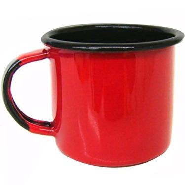 Imagem de Metallouça, 54, Caneca Xícara de 70 ml Chá Café Esmaltadas Agata Cozinha Vermelha, cor Vermelho, Aço