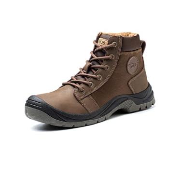 Imagem de Jueshanzj Sapatos de segurança masculinos respiráveis para o verão, anti-esmagamento e anti-piercing, sapatos de trabalho, biqueira de aço leve, sapatos de segurança para locais de construção, Marrom, 10.5