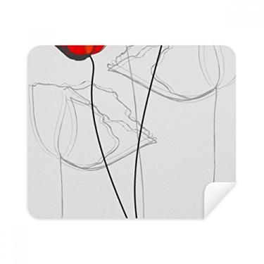 Imagem de Red Flower Bud Art Pano de limpeza de milho Limpador de tela 2 peças Tecido de camurça