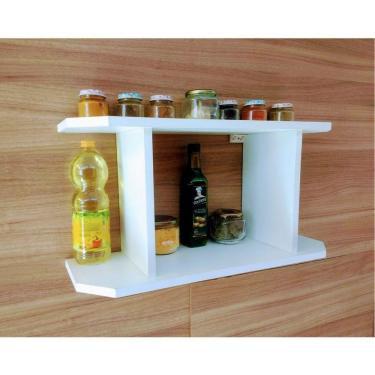 Imagem de Nicho organizador Para Cozinha Porta Temperos Estante de Parede Lavanderia mdf 55cm