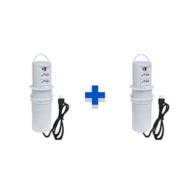 Imagem de Kit 2 Torres De Tomada Manual Alça 2Tom 10A 2USB 3.5 TipoC COR:BRANCO