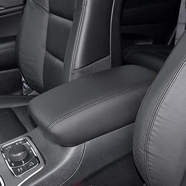 Imagem de Protetor de capa para apoio de braço de carro para 2011-2019 Jeep Grand Cherokee console central apoio de braço capa de proteção de tampa para 2019 2018 Jeep Grand Cherokee acessórios interiores (preto)