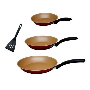 Imagem de Conjunto De Frigideiras 3 Peças Cereja Antiaderente Teflon