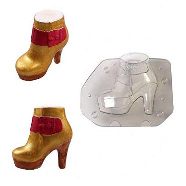 Imagem de 3D High Heel Women Boots Chocolate Mould - MoldFun Lady Leather Stiletto Shoes Plastic Polycarbonate Mould for Fondant, Candy, Cake Decorating