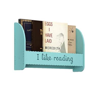Imagem de KIZQYN Estante de livros montada na parede Prateleiras de parede multiuso para armazenamento de CD DVD de livro e estante de exibição (cor: caneca grande azul, tamanho: 60cm)