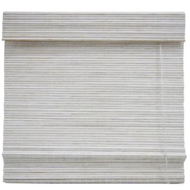 Imagem de Persiana Bambu Romana Block Branca 80 (L) X 220 (A) cm Cortina Madeira C/ Bandô 0,80 x...