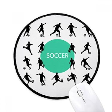 Imagem de DIYthinker Mousepad de futebol futebol esboços de mouse pad desktop escritório tapete redondo para computador