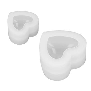 Imagem de Molde de resina de coração, molde de silicone reutilizável resistente a altas temperaturas para sabão para gesso para aromaterapia