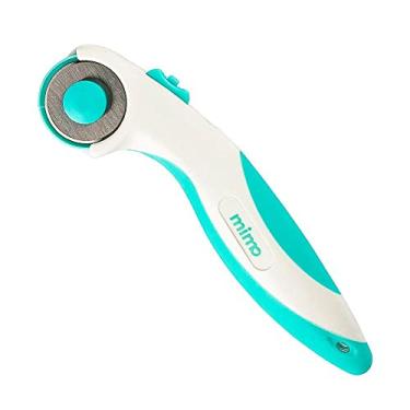 Imagem de Mimo Cortador Circular para Artesanato – Lâmina Rotativa 28 mm com Regulagem de Pressão, Corte Preciso em Tecido, EVA e Papel, Cabo Anatômico com Proteção