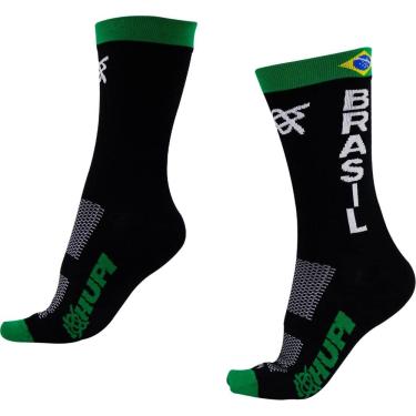 Imagem de Meia HUPI Brasil Flag, Cor: PRETO