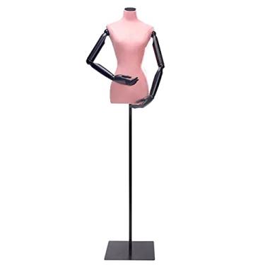 Imagem de Female Mannequin Torso Torso de manequim de busto feminino em forma de vestido, manequins de exibição de roupas com braços de madeira, shopping/loja de roupas/armário de exibição/modelo de busto femin