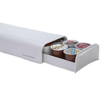 Imagem de Mind Reader Suporte TRY03-WHT, gaveta de armazenamento de bebidas de porção única, capacidade para 12-14 cápsulas de café, branco, tamanho único