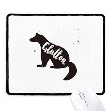Imagem de Mousepad Glutton preto e branco animal borda costurada tapete de borracha para jogos
