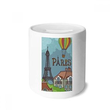 Imagem de DIYthinker Paris Fire Ballon França Torre Eiffel Caixa para Dinheiro Caixa de Cerâmica Porta-Moedas Presente