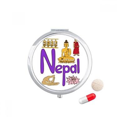 Imagem de Caixa de comprimidos com símbolo nacional do Nepal, caixa de armazenamento de medicamentos