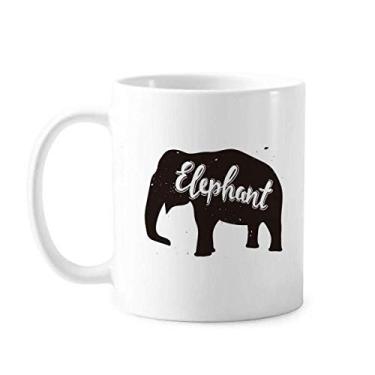 Imagem de Caneca de elefante preta e branca de animal cerâmica copo de porcelana café louça