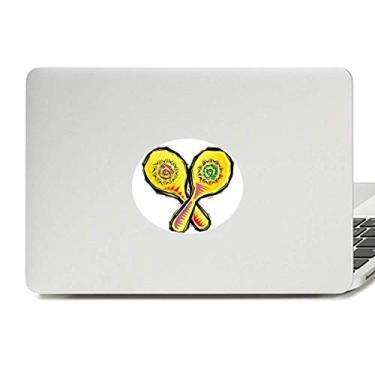 Imagem de Raquete amarela do México Elemento Cultura Ilustração Vinil Emblema Gráfico Laptop Adesivo Notebook Decalque