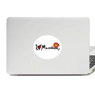 Imagem de I Love Macedônia Bandeira da Palavra Love Coração Ilustração Vinil Emblema Gráfico Laptop Adesivo Notebook Decalque