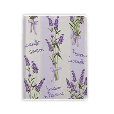 Imagem de Caderno de plantas com desenho de lavanda, capa de goma