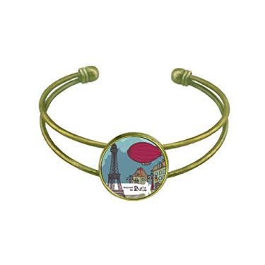 Imagem de Bracelete retrô com paisagem da Torre Eiffel França Paris Airship