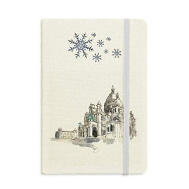 Imagem de Caderno Sacre-Coeur em Paris, França, espesso, flocos de neve, inverno