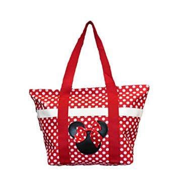 Imagem de Disney Bolsa de viagem com zíper e estampa do ícone do Mickey e Minnie Mouse, Vermelho, One Size