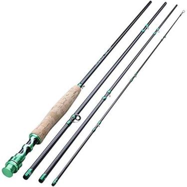 Imagem de Vara De Pesca Com Mosca De Alto Desempenho 4 Peças De Ação Rápida IM8 Fibra De Carbono Com Mosca Vara De Pesca Para Pesca Em Água Doce-preto. Vara De Pesca E Molinete Giratório,Verde,Pleasant63