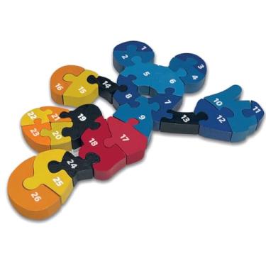 Imagem de Quebra-cabeça Infantil 3D Madeira MDF Alfanumérico 26 Peças Mickey Toy Mix