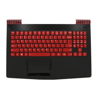 Imagem de Notebook palmrest e teclado para lenovo legion Y520-15IKBN inglês eua 5cb0q41204 caixa superior com retroiluminado vermelho novo