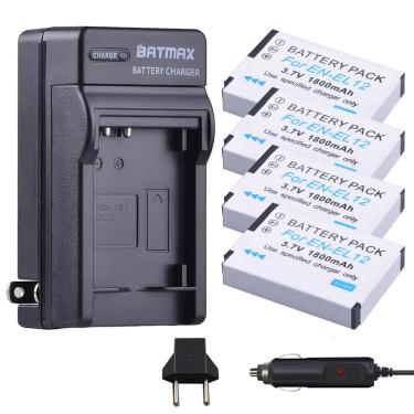 Imagem de 4 pces EN-EL12 bateria  carregador kits para nikon coolpix s9900  a900  w300  s9300 s6300  s9200