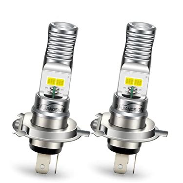 Imagem de Ruiandsion 2 peças H4 LED lâmpada de farol de motocicleta CC/CA 9-85V lâmpada de LED de farol de motocicleta para farol de neblina de carro, branco