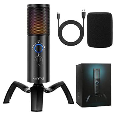 Imagem de Microfones de mão portáteis para festa em casa, adereços vocais universais, design de rotação livre de luz, microscópio portátil para computador de adultos