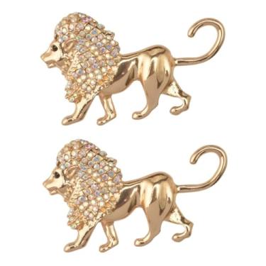 Imagem de Holibanna 2 Unidades broche masculino Broche de leão Broche de colarinho pino de broche de joias masculinas alfinete de lapela para homens alfinete de broche de joias masculinas animal cara