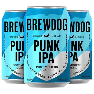 Imagem de Cerveja Brewdog Punk Ipa Reino Unido Lata 330Ml 3 Unidades