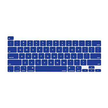 Imagem de Capa de teclado MOSISO compatível com MacBook Pro 2020 13 polegadas A2338 M1 A2289 A2251 e MacBook Pro 2019 de 16 polegadas A2141 com Touch ID e tela Retina, película protetora de silicone, azul royal