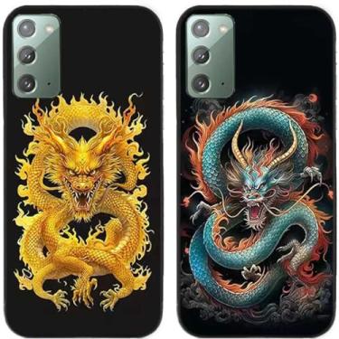 Imagem de 2 peças de dragão chinês impresso TPU gel silicone capa de telefone traseira para Samsung Galaxy (Galaxy Note 20)