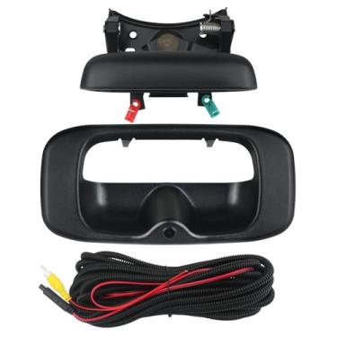 Imagem de Alça de porta traseira com câmera de reserva para modelos específicos Chevy/GMC 1999-2006, preto