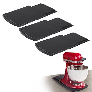 Imagem de Bandeja deslizante de eletrodomésticos de cozinha, deslizante de cafeteira Bruvoalon para cafeteira, torradeira, batedeira KitchenAid, liquidificadores e fritadeira a ar, deslizante para Coutertop com rodas (embalagem com 3)