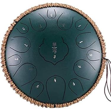 Imagem de Tambor de língua de aço de liga, gongo, tambor de panda, tambor de tambor de aço, bateria e percussão, tambor de handpan, instrumentos de percussão, verde, 12 polegadas 11 notas