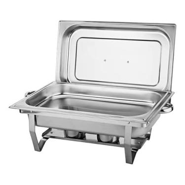 Imagem de Rechaud Retangular 9 Litros Com 1 Cuba Banho Maria Aço Inox Gourmet Buffet - Brinovar