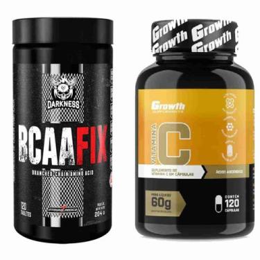 Imagem de Kit Bcaa Fix 120 Tabs Integral + Vitamina C 120 Caps Growth - Integral