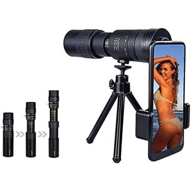 Imagem de Telescópio monocular prisma de alta potência com zoom 4k 10-300x40mm, lente FMC e telescópio monocular BAK4 Prism HD com baixa visão noturna com tripé de suporte de smartphone para observaçã