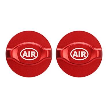 Imagem de 2 peças de capa de garfo dianteiro de bicicleta, tampa de suspensão, liga de alumínio galvanizado vermelho absorção de choque capa de ombro de ar gás protetor de válvula peças para proteção de