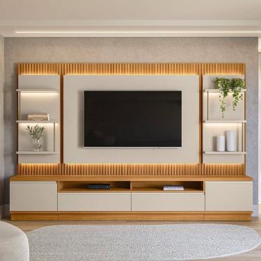 Imagem de Conjunto para Tv até 70 Polegadas com Rack, Painel e 2 Módulos Laterais San Paulo Tauar...