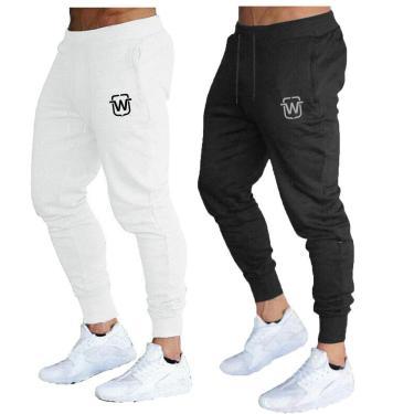 Imagem de KIT COM 02 CALÇAS DE MOLETOM MASCULINA PLUS SIZE SLIM SPORT WOOKS - M10p-BRANCO-PRETO-G4-Masculino