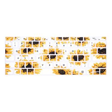 Imagem de HRH Capa protetora ultrafina de silicone para teclado Microsoft Surface Pro 4 e Pro 7 2019/Surface Pro 6 2018/Surface Pro 5 2017 Surface Pro 6 12,3 polegadas, flor do sol