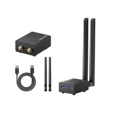 Imagem de Adaptador USB Link Pi WiFi 6 para decodificador Link Pi NDI SGI Desktop PC, adaptador de rede sem fio com 2,4 GHz, 5,8 GHz, antena 5dBi de banda dupla de alto ganho, WPA3, suporta Windows 11/10 Linux