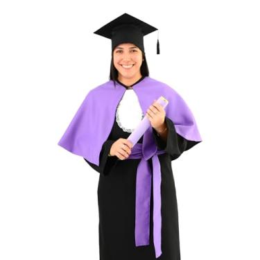 Imagem de Beca Formatura + Capelo + Jabô + Faixa + Canudo+ Capa Ombro (Lilas, Infantil 02)